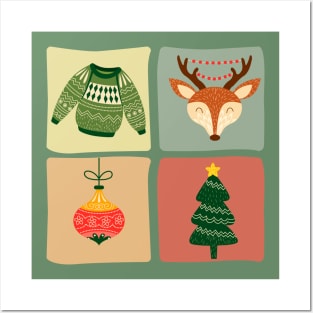 Joy Christmas Pattern | Christmas Ornament Posters and Art